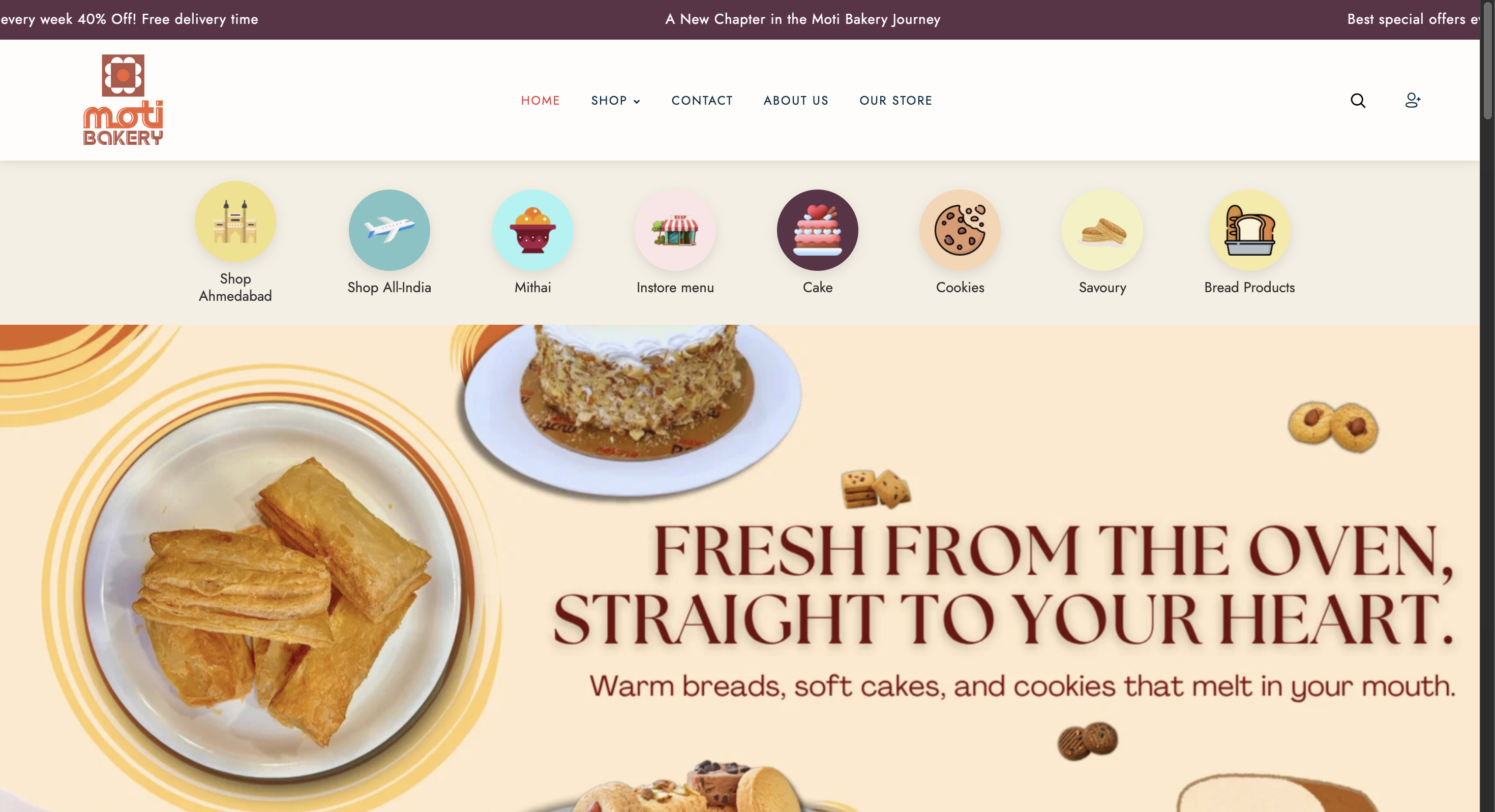 Moti Bakery web overview