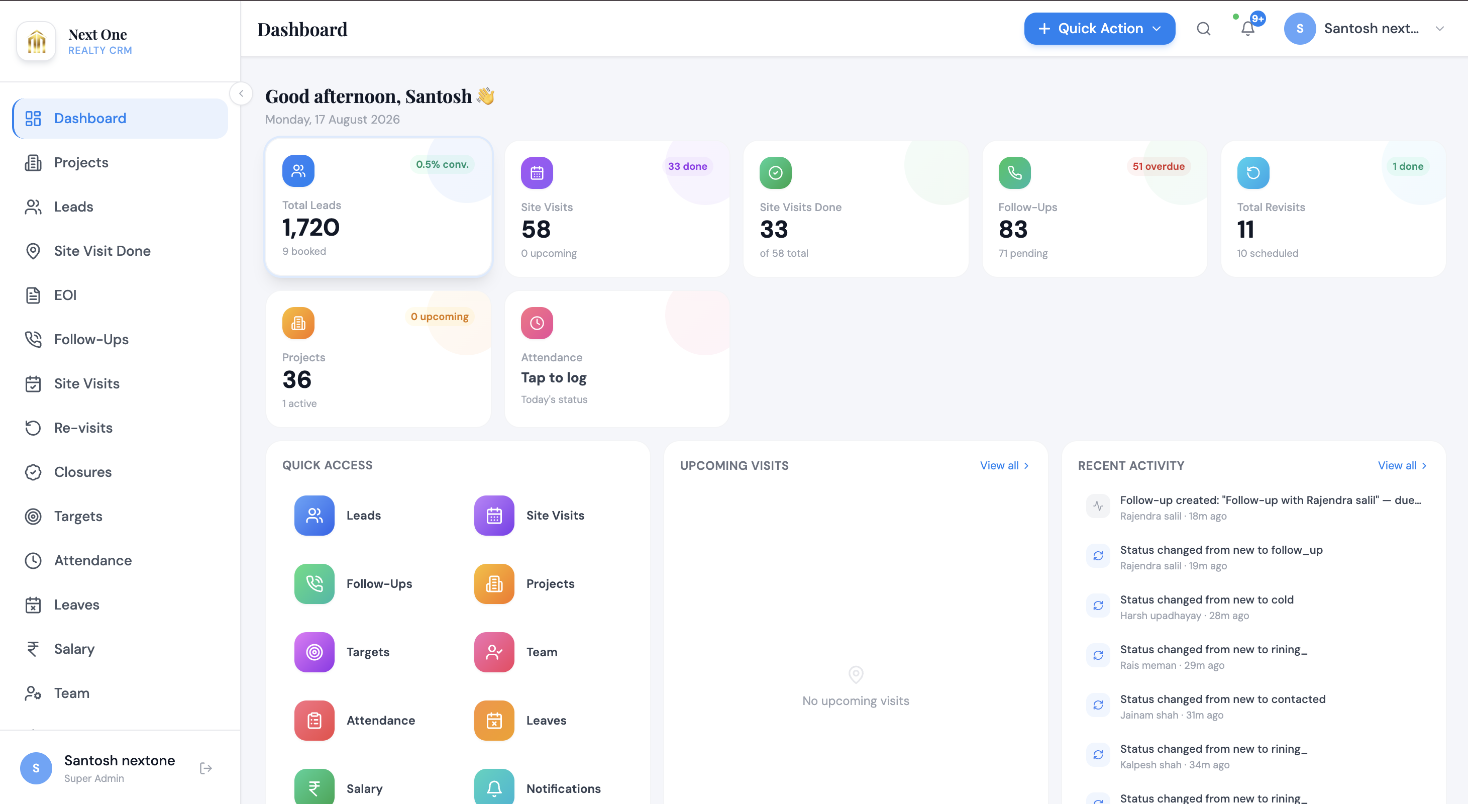 Next One Realty web overview