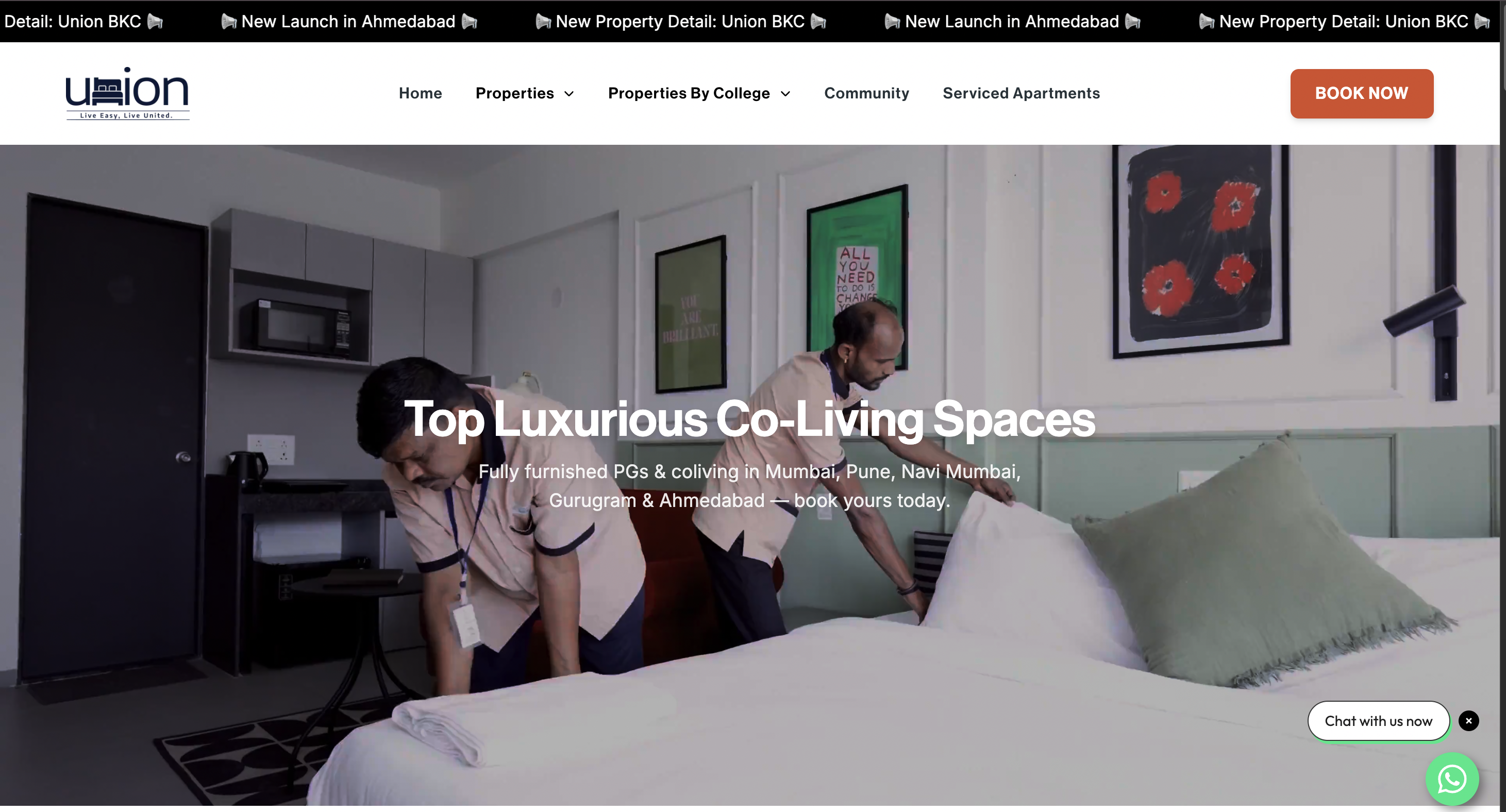 Union Living web overview